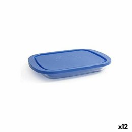 Pojemnik na Lunch Borgonovo Igloo Niebieski Prostokątny 800 ml 26 x 18,5 x 3,4 cm (12 Sztuk) (26 x 18,5 x 3,4 cm)