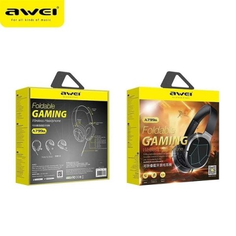 AWEI słuchawki gaming Bluetooth A799BLnauszne gamingowe z mikrofonem czarny/black