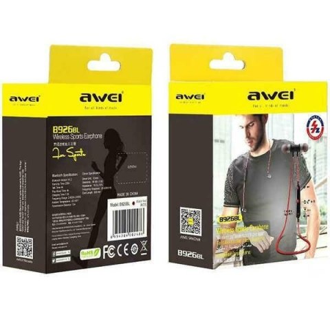 AWEI słuchawki sportowe Bluetooth B926BLczarny/black magnetyczne