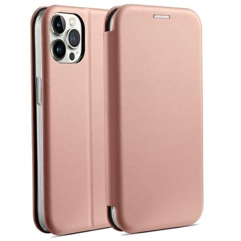 Beline Etui Book Magnetic iPhone 15 Pro6,1" różowo złoty/rose gold
