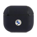 BMW BMA3SSLNA AirPods 3 cover granatowy/navy Geniune Leather Silver Logo