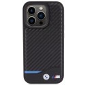 BMW BMHCP15L22NBCK iPhone 15 Pro 6.1" czarny/black Leather Carbon