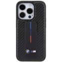 BMW BMHCP15LGSPCCK iPhone 15 Pro 6.1" czarny/black hardcase Grip Stand Smooth & Carbon