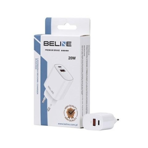 Beline Ład. siec. 1x USB-C + 1x USB 20Wbiała /white (only head) PD 3.0 + QC 3.0 BLN2CW20