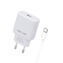 Beline Ład. siec. 1x USB-C 30W + kabelUSB-C biała /white PD 3.0 BLNCW30C GaN