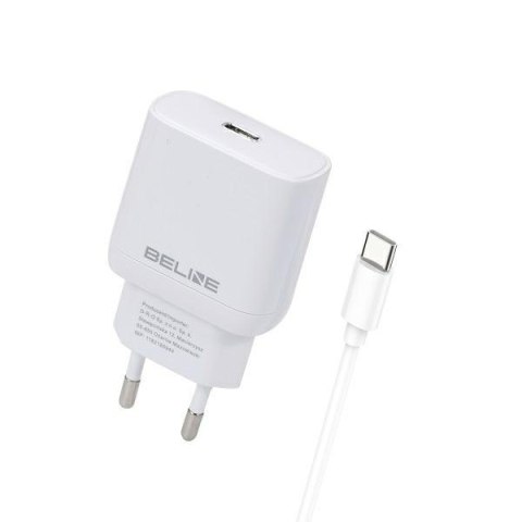 Beline Ład. siec. 1x USB-C 30W + kabelUSB-C biała /white PD 3.0 BLNCW30C GaN