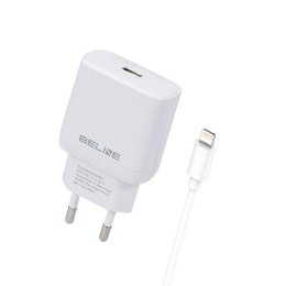 Beline Ład. siec. 1x USB-C 30W + kabellightning biała /white PD 3.0 BLNCW30L GaN