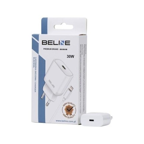 Beline Ład. siec. 1x USB-C 30W + kabellightning biała /white PD 3.0 BLNCW30L GaN