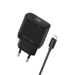 Beline Ład. siec. 1x USB-C 30W + kabellightning czarna /black PD 3.0 BLNCB30L GaN