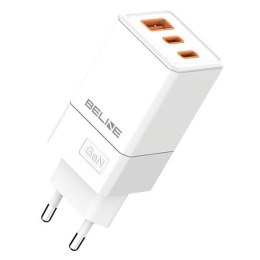 Beline Ład. siec. 2x USB-C + 1x USB 65Wbiały/white (only head) PD 3.0 + QC 3.0 BLN3CW65 GaN