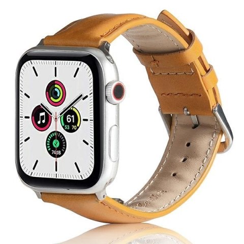 Beline pasek Apple Watch Leather42/44/45/49mm jasnobrązowy /light brown