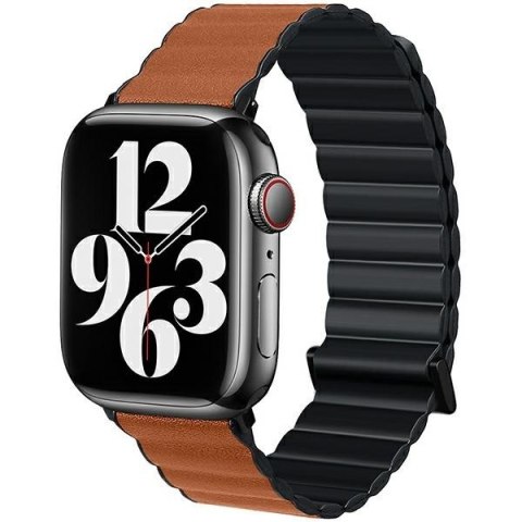 Beline pasek Apple Watch Magnetic Pro38/40/41mm czarno/brązowy black/brown box