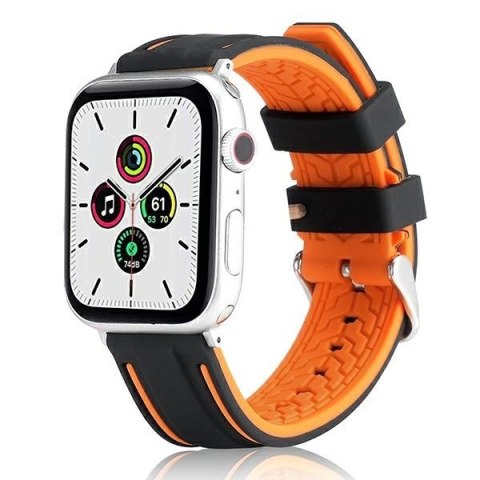 Beline pasek Apple Watch Solid Silicone38/40/41mm pomarańczowo-czarny orange/black