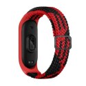 Beline pasek Mi Band 10/9/8 Nylon czarno-czerwony/black-red