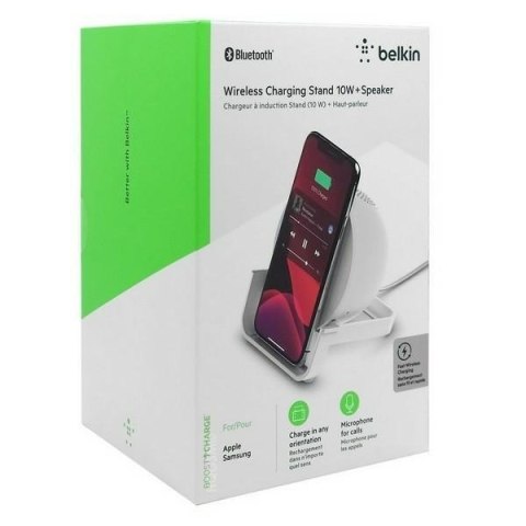 Belkin ład. indukcyjna+głośnik 10Wbiały/white AUF001VFWH