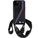 BMW BMHCP15M23PSVTK iPhone 15 Plus / 14 Plus 6.7" czarny/black hardcase M Edition Carbon Tricolor Lines & Strap