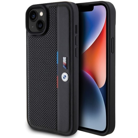 BMW BMHCP15M23PUPVK iPhone 15 Plus / 14 Plus 6.7" czarny/black hardcase Perforated Tricolor Line