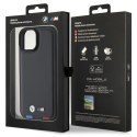 BMW BMHCP15S22PTDK iPhone 15 / 14 / 13 6.1" czarny/black Leather Stamp Tricolor