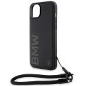 BMW BMHCP15S23RMRLK iPhone 15 / 14 / 13 6.1" czarny/black hardcase Signature Leather Wordmark Cord