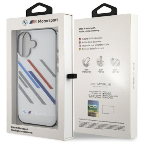 BMW BMHCP16M23HTRAG iPhone 16 Plus 6.7" szary/grey hardcase Motorsport IML Random Stripes