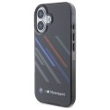 BMW BMHCP16M23HTRAK iPhone 16 Plus 6.7" czarny/black hardcase Motorsport IML Random Stripes