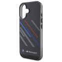 BMW BMHCP16M23HTRAK iPhone 16 Plus 6.7" czarny/black hardcase Motorsport IML Random Stripes