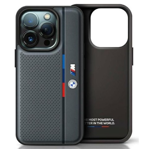 BMW BMHCP16S23PUPVA iPhone 16 6.1" antracyt/anthracite hardcase M Perforated Tricolor Detail Line