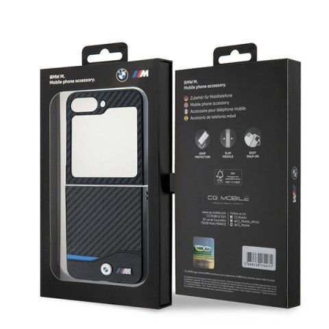 BMW BMHCZF622NBCK Z Flip6 F741 / Z Flip7 FE czarny/black hardcase Carbon Blue Line