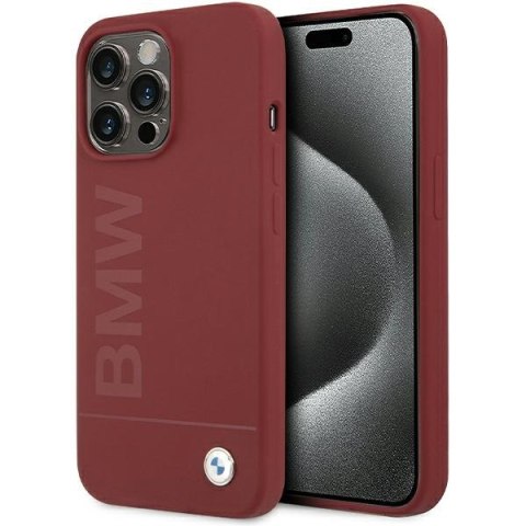 BMW BMHMP15XSLBLRE iPhone 15 Pro Max6.7" czerwony/red hardcase Silicone Big Logo MagSafe