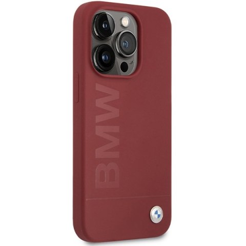 BMW BMHMP15LSLBLRE iPhone 15 Pro6.1" czerwony/red hardcase Silicone Big Logo MagSafe