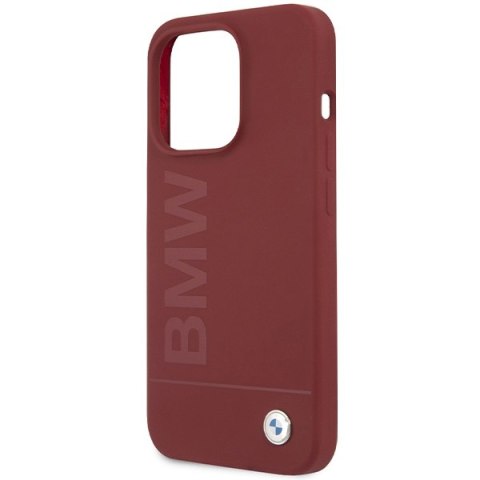 BMW BMHMP15LSLBLRE iPhone 15 Pro6.1" czerwony/red hardcase Silicone Big Logo MagSafe