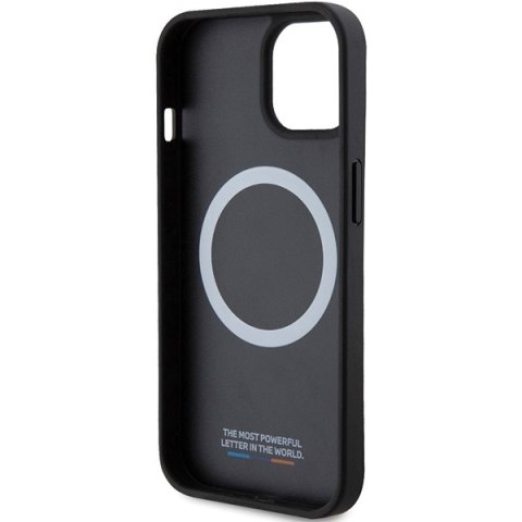 BMW BMHMP15S23PUCPK iPhone 15 / 14 / 13 6.1" czarny/black hardcase Perforated Twisted Line MagSafe