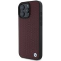 BMW BMHMP16X23RDDR iPhone 16 Pro Max 6.9" czerwony/red hardcase Sign Leather Diamond Metal Logo MagSafe