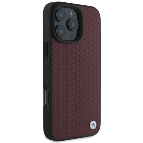 BMW BMHMP16X23RDDR iPhone 16 Pro Max6.9" czerwony/red hardcase Sign Leather Diamond Metal Logo MagSafe