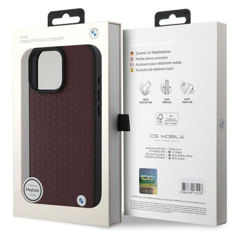 BMW BMHMP16X23RDDR iPhone 16 Pro Max6.9" czerwony/red hardcase Sign Leather Diamond Metal Logo MagSafe