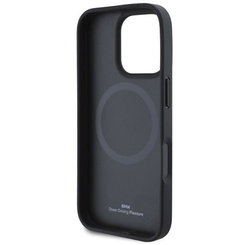 BMW BMHMP16XSLLBK iPhone 16 Pro Max 6.9"czarny/black hardcase Leather Hot Stamp MagSafe