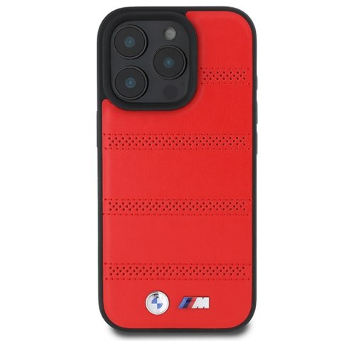 BMW BMHMP16L23PUSPR iPhone 16 Pro 6.3" czerwony/red hardcase M Perforated And Stitched Line MagSafe