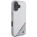 BMW BMHMP16S23PUDTS iPhone 16 6.1" szary/grey hardcase M Carbon Tricolor Line MagSafe