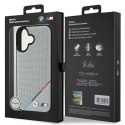 BMW BMHMP16S23PUPDG iPhone 16 6.1" szary/grey hardcase M Perforated Tricolor Line MagSafe