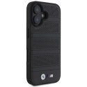 BMW BMHMP16S23PUSPK iPhone 16 6.1" czarny/black hardcase M Perforated And Stitched Line MagSafe