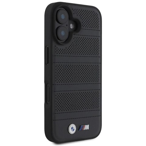 BMW BMHMP16S23PUSPK iPhone 16 6.1" czarny/black hardcase M Perforated And Stitched Line MagSafe