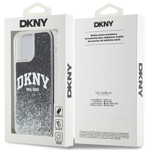 DKNY DKHCP12MLBNAEK iPhone 12/12 Pro6.1" czarny/black hardcase Liquid Glitter Big Logo