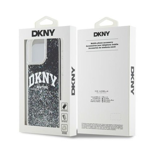 DKNY DKHCP14XLBNAEK iPhone 14 Pro Max6.7" czarny/black hardcase Liquid Glitter Big Logo