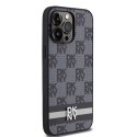 DKNY DKHCP14XPCPTSSK iPhone 14 Pro Max6.7" czarny/black hardcase Leather Checkered Mono Pattern & Printed Stripes