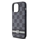 DKNY DKHCP14XPCPTSSK iPhone 14 Pro Max6.7" czarny/black hardcase Leather Checkered Mono Pattern & Printed Stripes