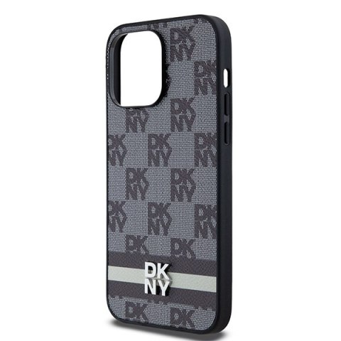 DKNY DKHCP14XPCPTSSK iPhone 14 Pro Max6.7" czarny/black hardcase Leather Checkered Mono Pattern & Printed Stripes