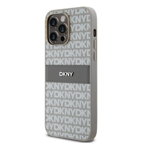 DKNY DKHCP14XPRTHSLE iPhone 14 Pro Max6.7" beżowy/beige hardcase Leather Mono Stripe & Metal Logo