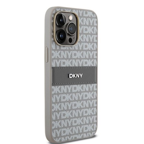 DKNY DKHCP14XPRTHSLE iPhone 14 Pro Max6.7" beżowy/beige hardcase Leather Mono Stripe & Metal Logo
