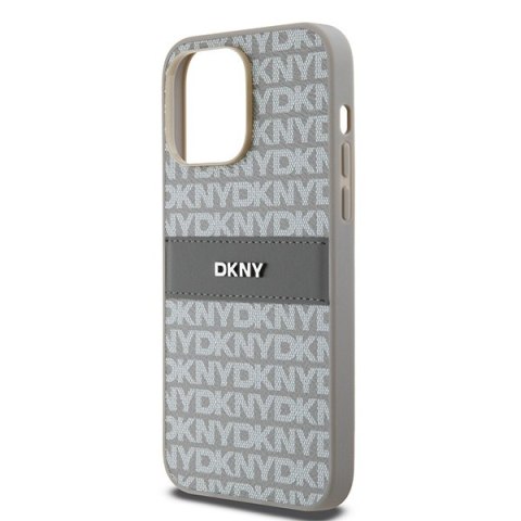 DKNY DKHCP14XPRTHSLE iPhone 14 Pro Max6.7" beżowy/beige hardcase Leather Mono Stripe & Metal Logo