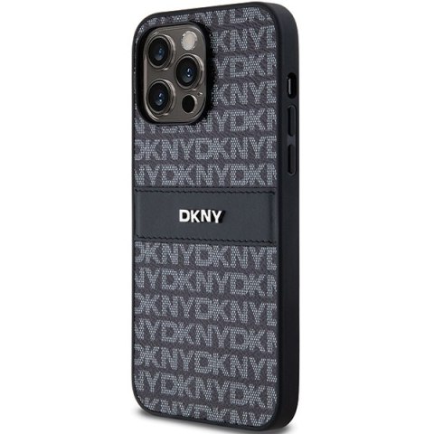 DKNY DKHCP14XPRTHSLK iPhone 14 Pro Max6.7" czarny/black hardcase Leather Mono Stripe & Metal Logo